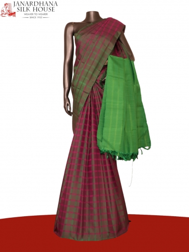 Two Tone Thread Weave Kanjeevaram Silk Saree